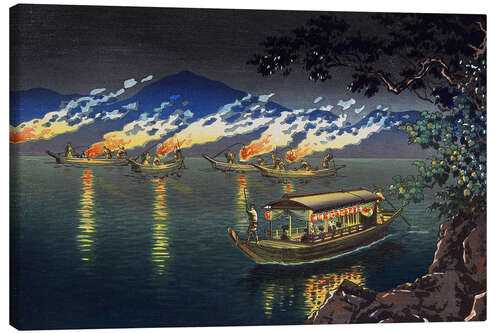 Lerretsbilde Fishing for Cormorants at Nagaragawa, 1940