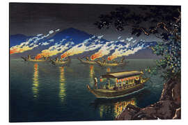 Magnettafel Fischen nach Kormoranen in Nagaragawa, 1940