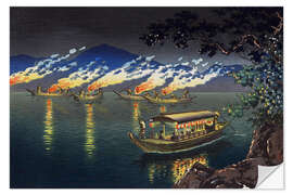 Sticker mural Fishing for Cormorants at Nagaragawa, 1940