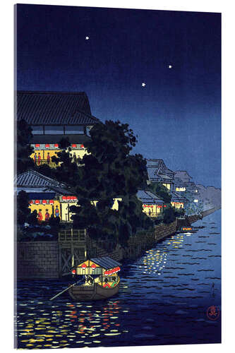 Stampa su vetro acrilico Ryuhashi at Night, Yanagibashi, 1934