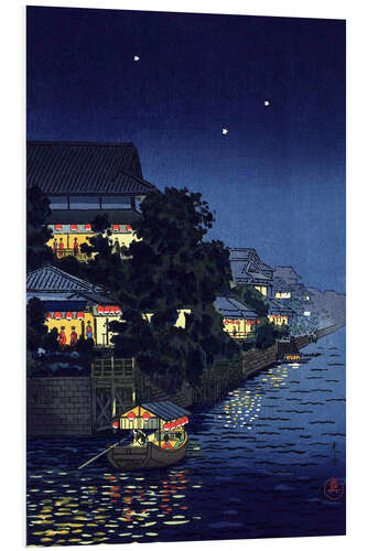 Foam board print Ryuhashi at Night, Yanagibashi, 1934