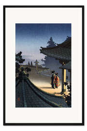 Gerahmter Kunstdruck Evening im Miidera Temple, Otsu, 1936