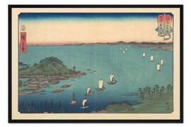 Gerahmter Kunstdruck Der Hafen von Ajikawa, Provinz Settsu, 1858