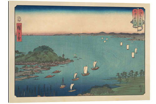 Stampa su plexi-alluminio The Harbor of Ajikawa, Settsu Province, 1858