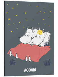 Tableau en aluminium Sweet dreams with Moomintroll and Snorkmaiden