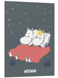 Foam board print Sweet dreams with Moomintroll and Snorkmaiden