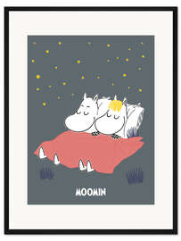 Gerahmter Kunstdruck Süße Träume mit Mumintroll und Snorkmaiden