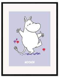 Plakat artystyczny premium w ramie Happy Moomintroll