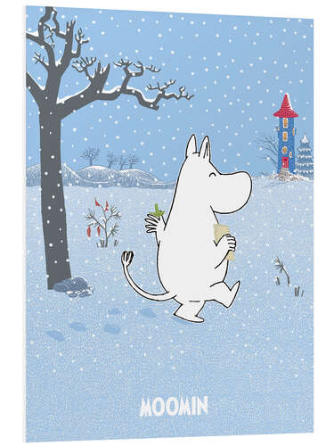 Foam board print Moomintroll's fun in the snow