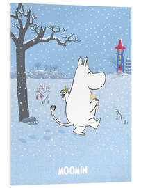 Stampa su plexi-alluminio Moomintroll&#039;s fun in the snow