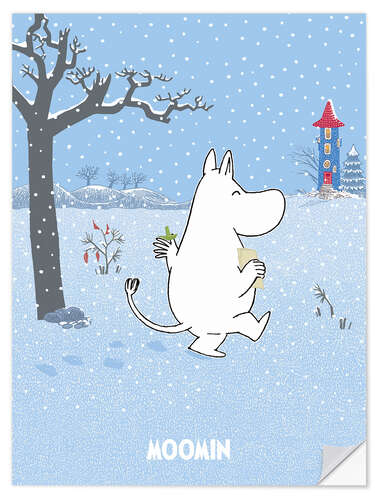 Sticker mural Moomintroll's fun in the snow