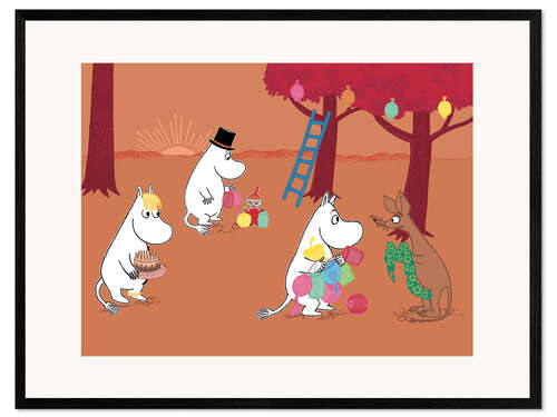 Ingelijste kunstdruk The Moomins preparing the party