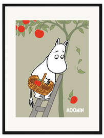 Gerahmter Kunstdruck Mumintroll pflückt Äpfel