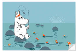 Wall sticker Moomintroll fishing