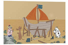 Foam board print The Moomins build a ship