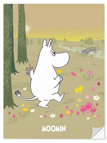 Självhäftande poster Moomintroll on the move