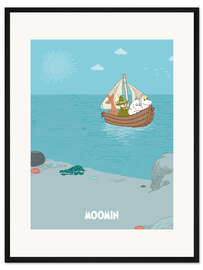 Gerahmter Kunstdruck Die Mumins setzen die Segel