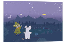 Foam board print Moomintroll and Snufkin count shooting stars