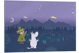 Quadro em plexi-alumínio Moomintroll and Snufkin count shooting stars