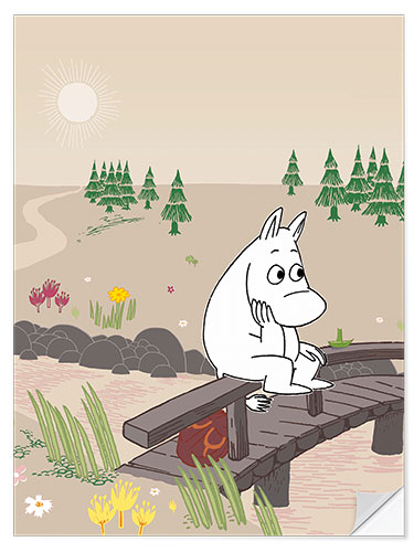Selvklæbende plakat Moomintroll enjoys boredom