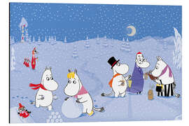 Magnettafel Die Mumins spielen im Schnee