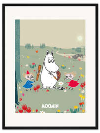 Gerahmter Kunstdruck Mumintroll mit Tofslan und Vifslan
