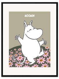 Impression artistique encadrée Happy Moomin