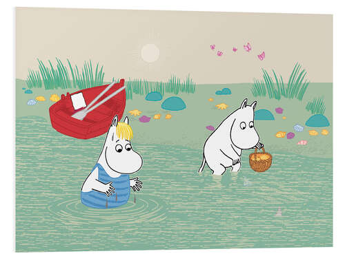 Foam board print Snorkmaiden and Moomintroll at the lake