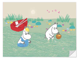 Sisustustarra Snorkmaiden and Moomintroll at the lake