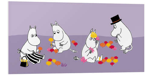 Obraz na PCV Moomins among colorful flowers