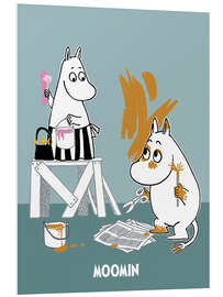 Foam board print Moominmamma and Moomintroll paint the walls