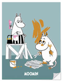 Wall sticker Moominmamma and Moomintroll paint the walls