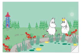 Naklejka na ścianę Moomin's trip to the countryside