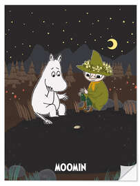 Selvklebende plakat Moomintroll, Snufkin and the Melancholy