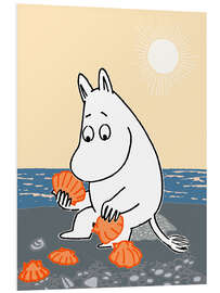 Foam board print Moomintroll collects shells