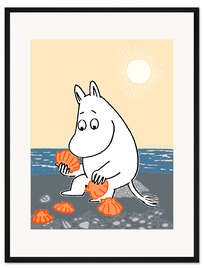 Gerahmter Kunstdruck Mumintroll sammelt Muscheln