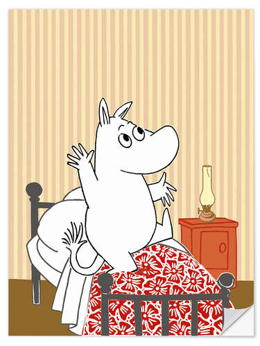 Selvklebende plakat Cheerful Moomintroll