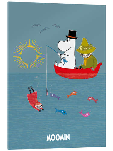 Acrylglas print Moominpappa and Snufkin fishing