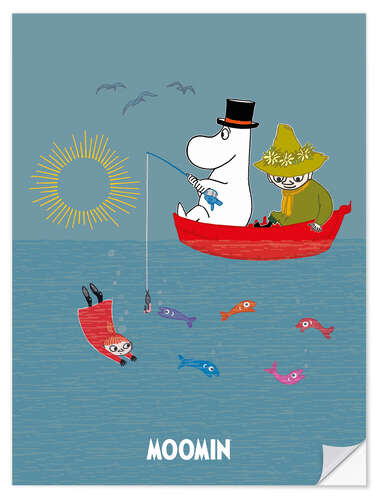 Autocolante decorativo Moominpappa and Snufkin fishing