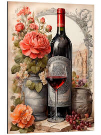 Aluminium print Elegant still life with wine bottle