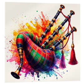 Acrylglas print Bagpipe in watercolour