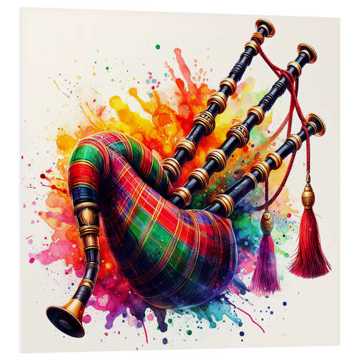 Stampa su PVC Bagpipe in watercolour