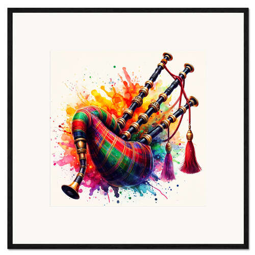 Framed art print Bagpipe in watercolour