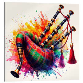 Quadro em plexi-alumínio Bagpipe in watercolour