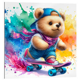 Gallery print Baby Bear skating in watercolour