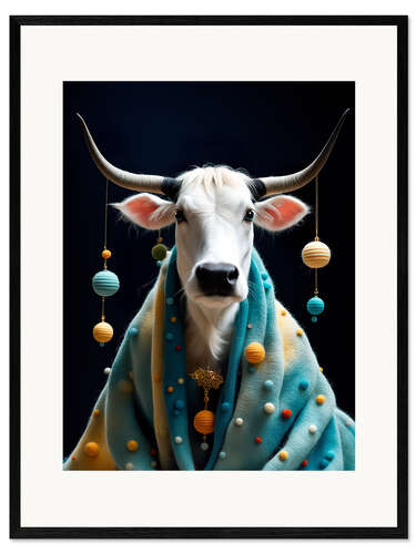 Innrammet kunsttrykk Zen Cow