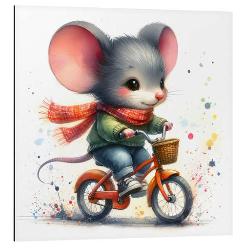 Quadro em alumínio Mouse on a bicycle