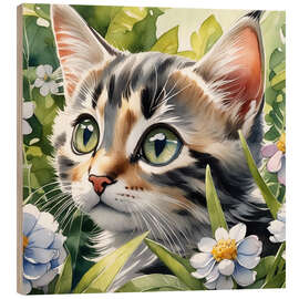 Quadro de madeira Baby Cat