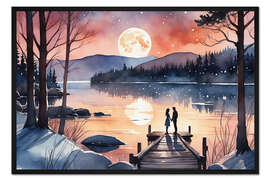 Gerahmter Kunstdruck Romantische Landschaft