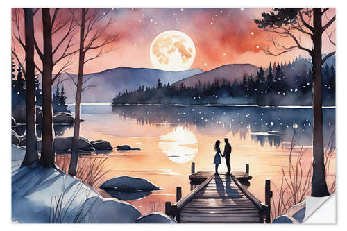 Selvklæbende plakat Romantic Landscape